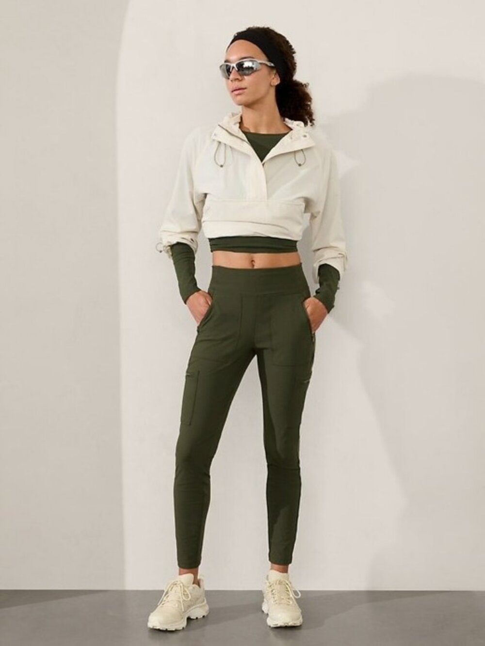 Athleta 4 Headlands Hybrid Cargo High Rise Tight Aspen Olive NWOT! #982353